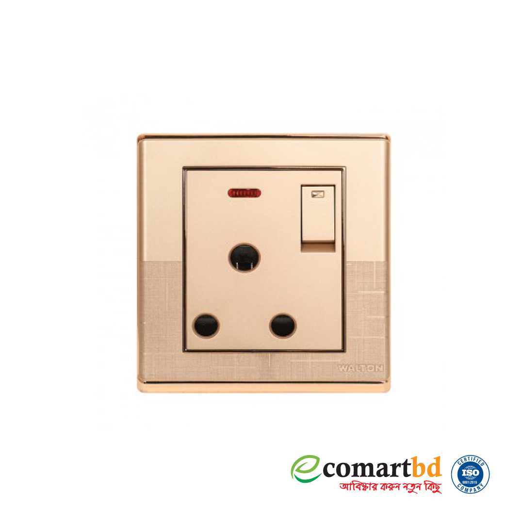 3Pin Round Socket with Switch (Fiona Series) Walton Gang Switch