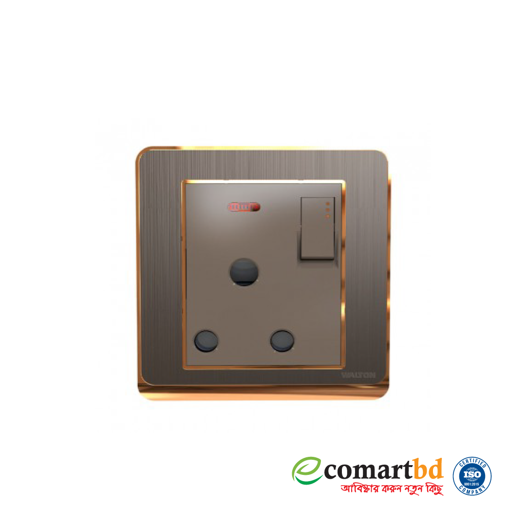 3 Pin Socket With Switch (Crown Series) Walton Gang Switch
