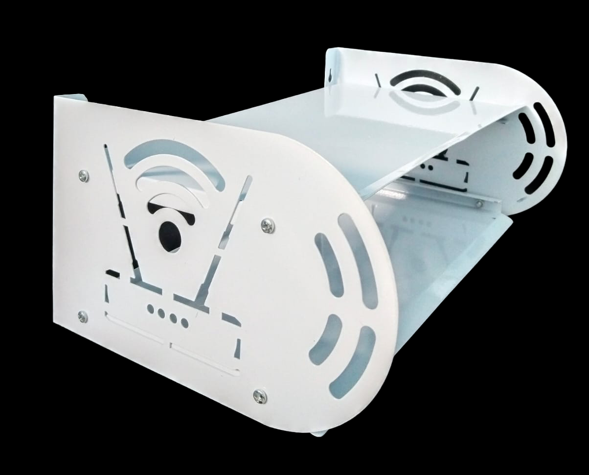 Wall-Mounted Metal Router Stand (White)