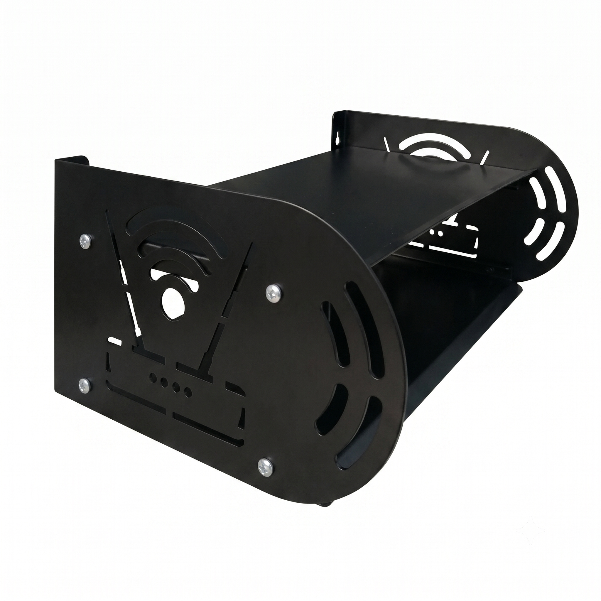 Wall-Mounted Metal Router Stand (Black)