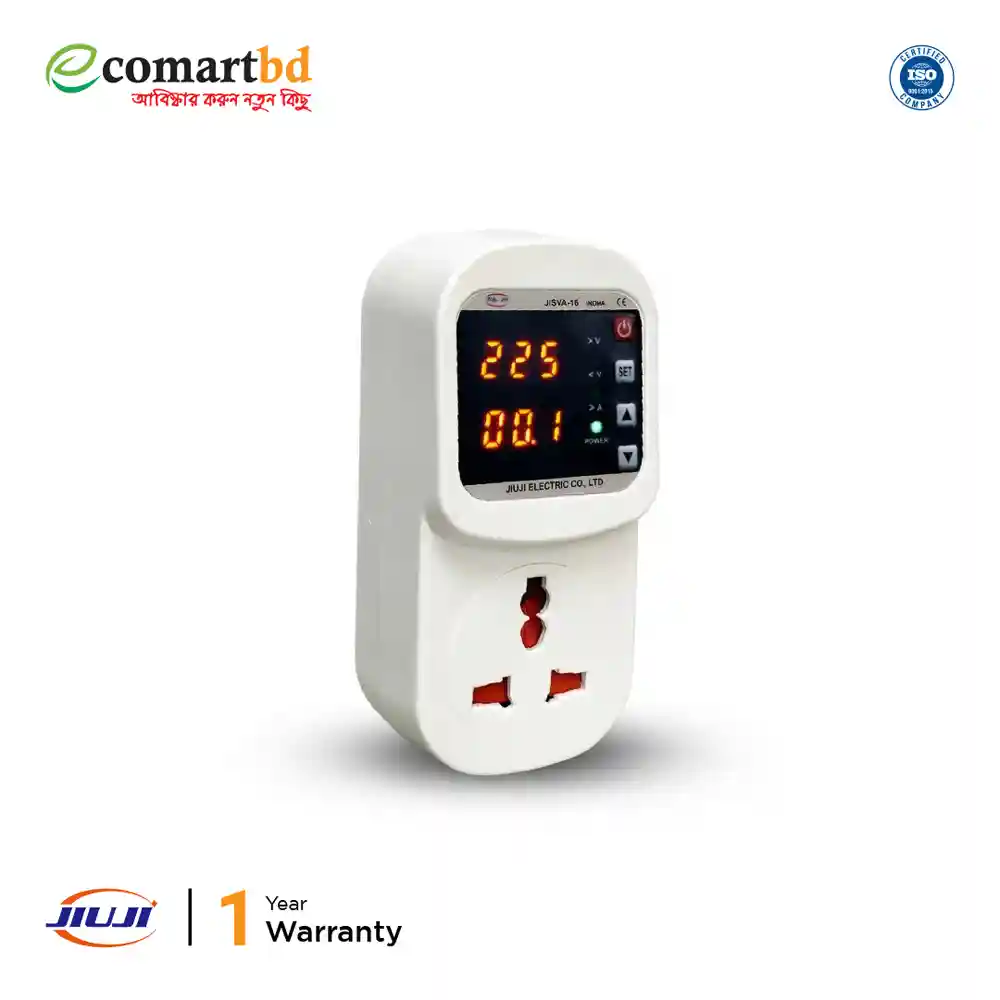 Voltage protector with Voltage & Amp Display (ইউনিভার্সেল প্লাগ)