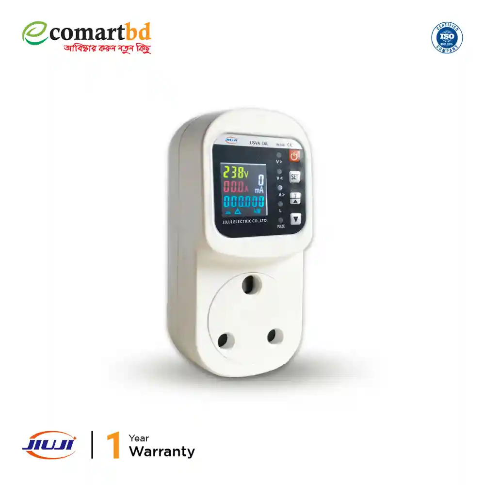 Jiuji Voltage Current & Leakage Protector With Metering Socket (এসির প্লাগ)