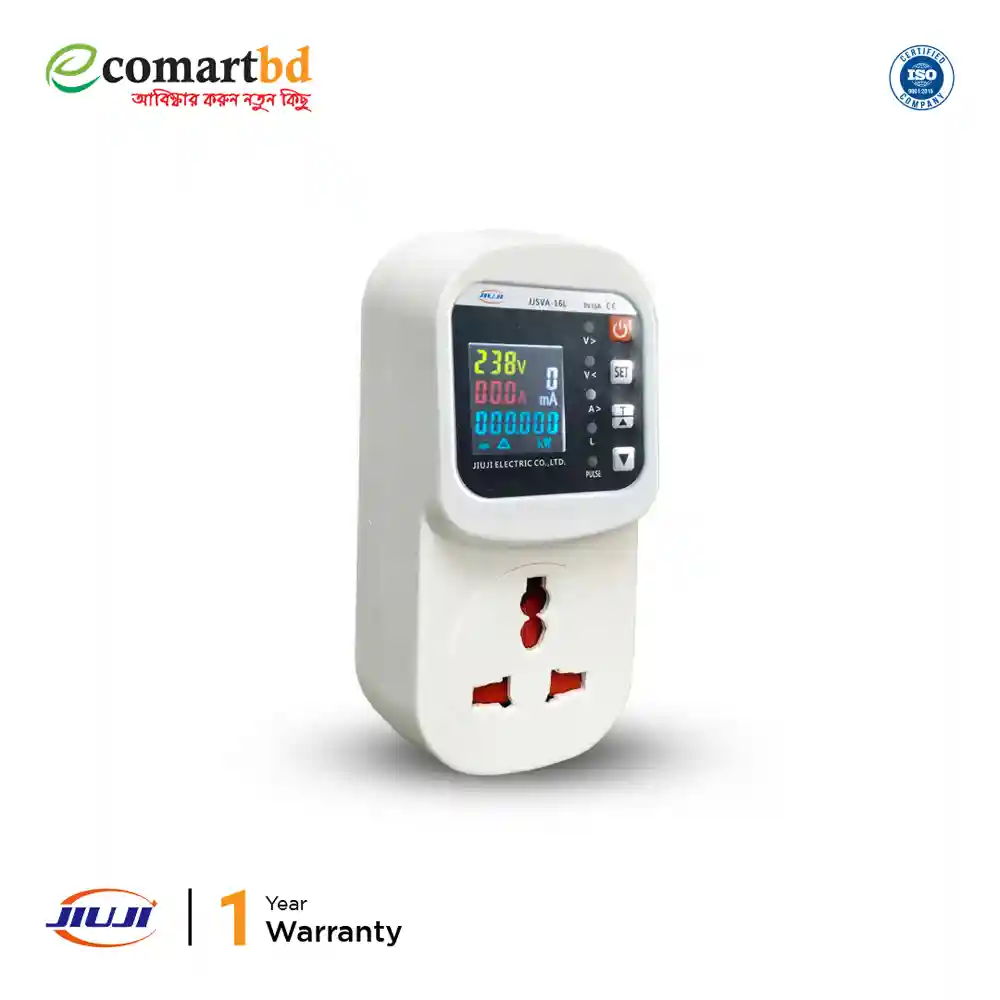 Jiuji Voltage Current & Leakage Protector With Metering Socket (ইউনিভার্সেল প্লাগ)