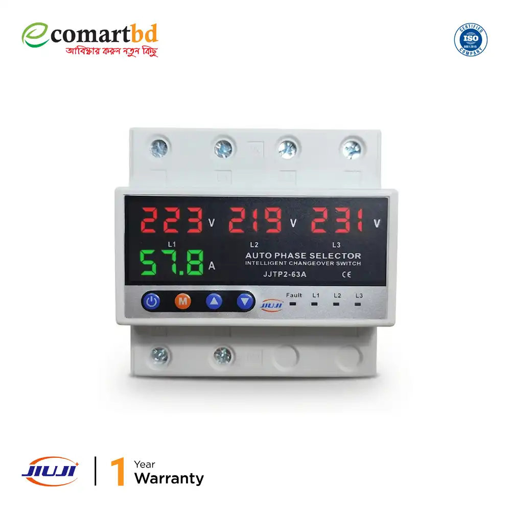 Automatic Transfer Switch/Phase Select/ATS (ভোল্টেজ ও সর্ট সার্কিট সুরক্ষা সহ)